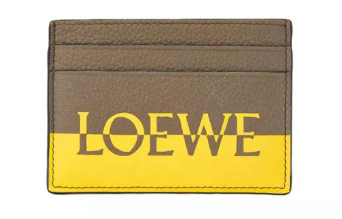 LOEWE Cow Leather Wallet, Card Holder Men's Brown/Yellow