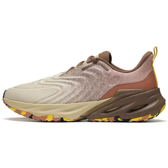 LINING EazGo Running Shoes Men Low-Top Almond Khaki/Burnt Orange