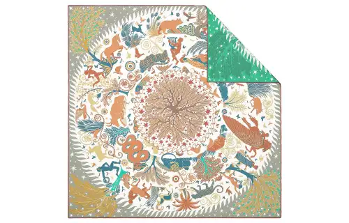 HERMES Scarves Women's Beige/Green