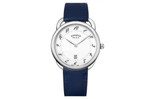 HERMES Arceau Wrist Watches Quartz Movement Blue Dial Men's 30m Water Resistant