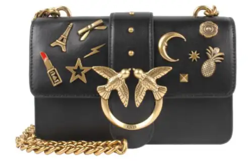PINKO Cow Leather Swallow Bag, Shoulder Bag, Crossbody Bag Women's