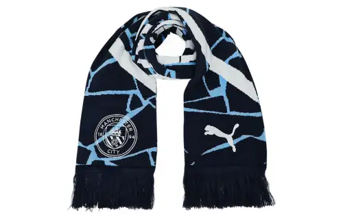 PUMA Knit Scarves Unisex Blue With White Lettering