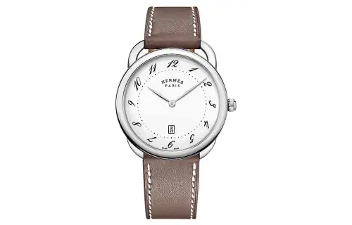 HERMES Arceau Wrist Watches Quartz Movement White Dial Men's 30m Water Resistant