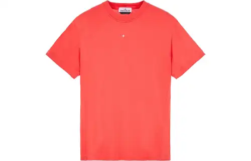 STONE ISLAND T Shirts Men's Red Crew Neck Moderate Straight Fit