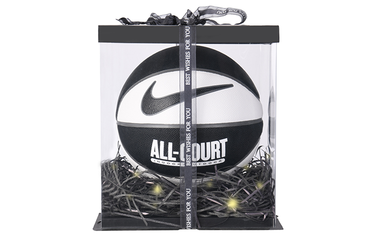 Nike Synthetic Leather Basketball Abrasion Resistant Black White Size 7 Training Competition Unisex
