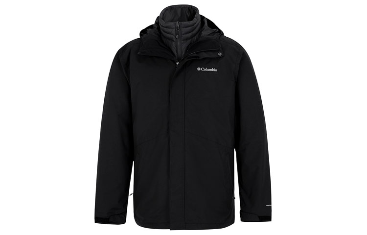 Columbia Columbia, removable liner, black jacket with hood, three-in-one