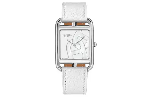 HERMES Cape Cod Wrist Watches Quartz Movement Cow Leather Strap White Dial Women's