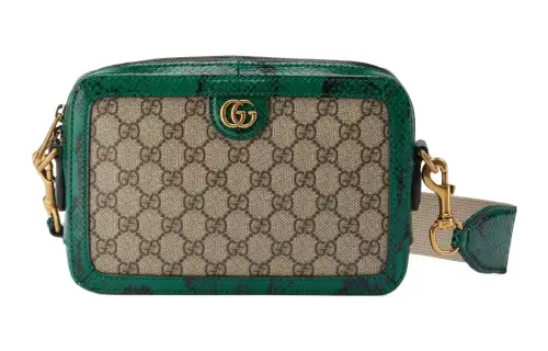 GUCCI Supreme Canvas With Python Print Trim Crossbody Bag, Shoulder Bag Men's