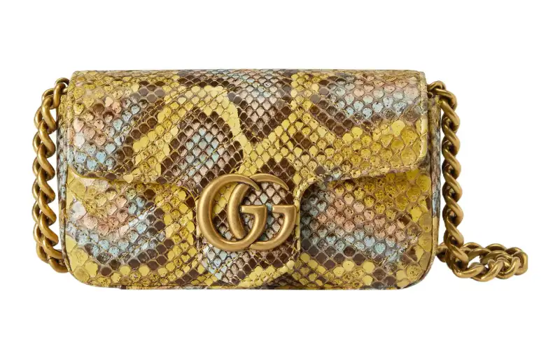 GUCCI Marmont Python Skin Fanny Pack, Shoulder Bag Women's