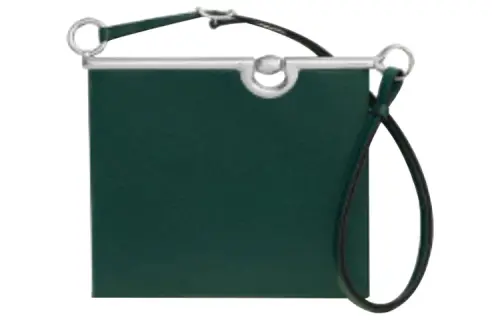 HERMES Mors De Bride Chamkila Goat Skin Shoulder Bag Women's 6O Vert Cypres Pine Green