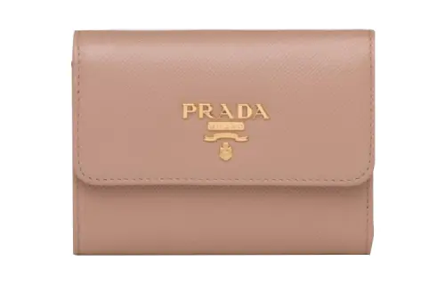 PRADA Saffiano Leather Wallet Small Women's Pink