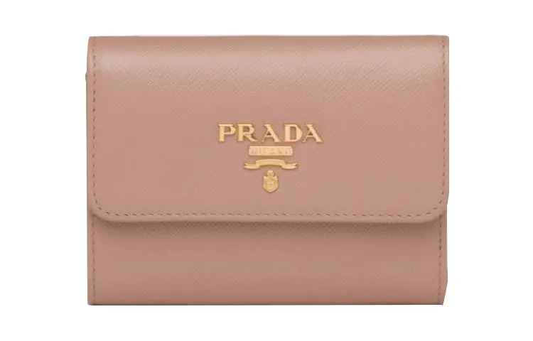 PRADA Saffiano Leather Wallet Small Women's Pink