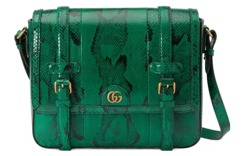 GUCCI Gucci, retro golden emerald green one-shoulder bag