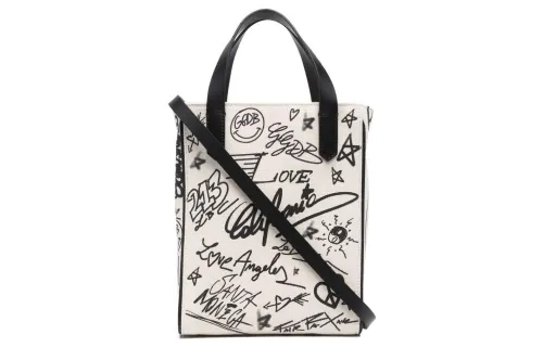 Golden Goose Cotton With Leather Shoulder Bag, Crossbody Bag, Handbag Women's White/Black
