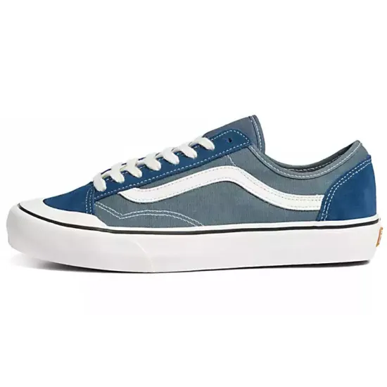 Vans Style 136 Skateboarding Shoes Unisex Low-top White/Royal Blue/Fern Green