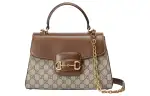 GUCCI Horsebit 1955 Supreme Canvas With Leather Trim Shoulder Bag, Crossbody Bag, Handbag Medium Women's