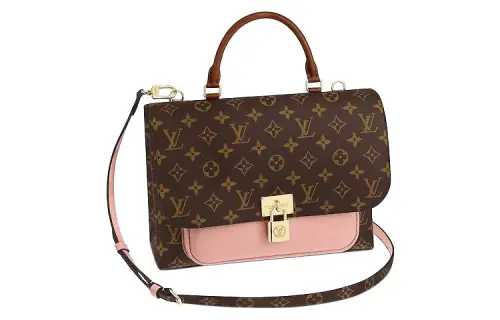 LOUIS VUITTON Marignan Coated Canvas With Leather Handbag, Shoulder Bag, Crossbody Bag Regular Women's Pink