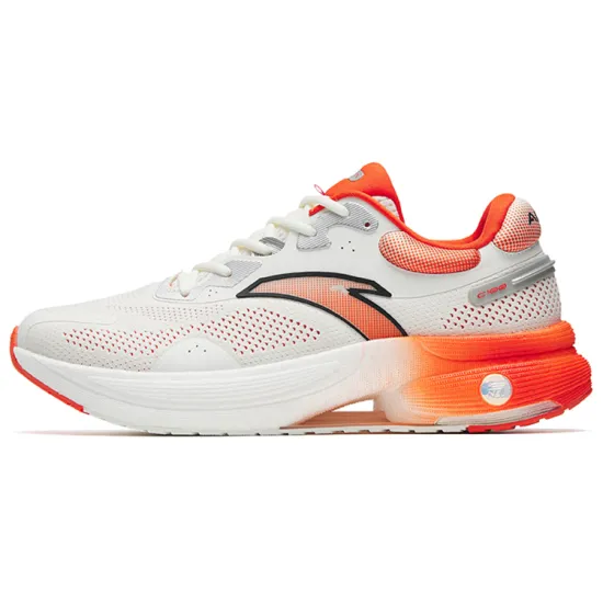 Anta Running Collection C100 Anti-Slip Wear-Resistant Low-Top Running Shoes White Orange