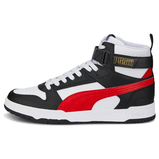 PUMA RBD Game Skateboarding Shoes Unisex High-top Black/Red/White