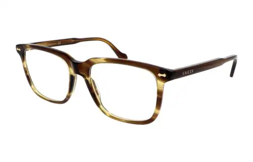 GUCCI Square Prescription Glasses Unisex Brown