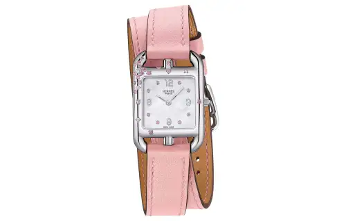 HERMES Cape Cod Wrist Watches Quartz Movement Leather Strap 31*23mm White Dial Women's 30m Water Resistant