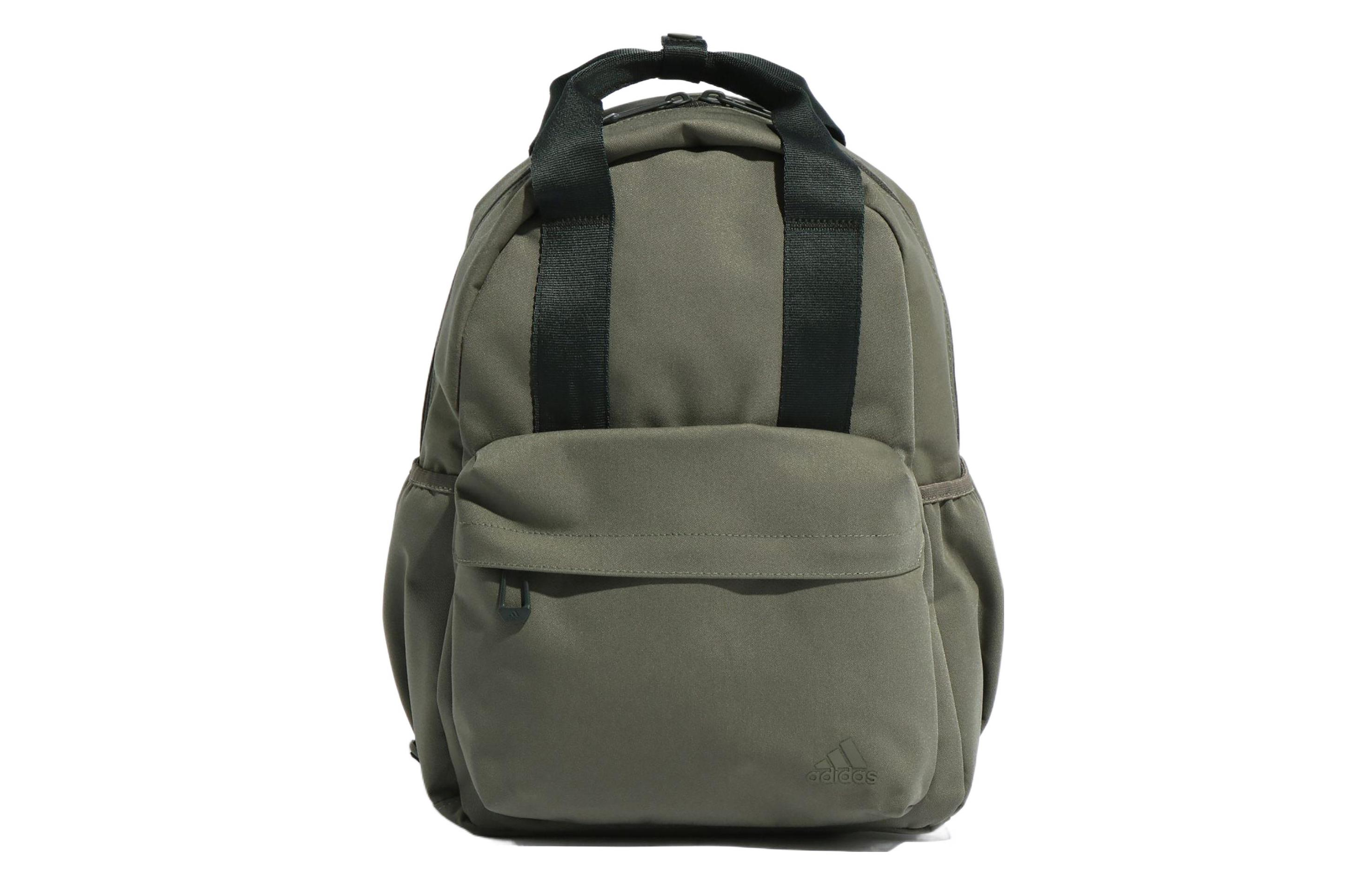 Adidas Zip Closure Polyester Backpack Regular Unisex Army Green
