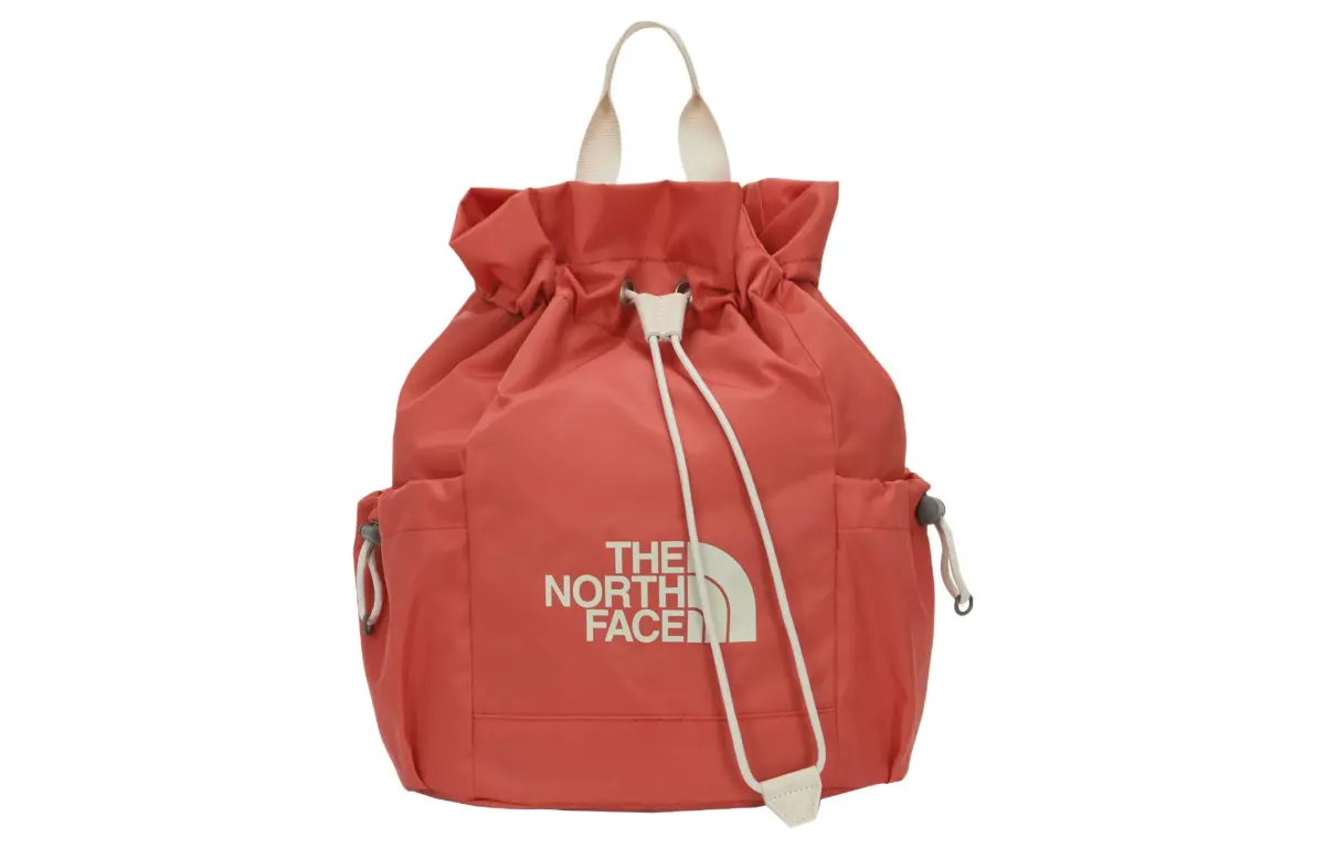 THE NORTH FACE 16L Bucket Bag, Handbag, Shoulder Bag, Crossbody Bag, Outdoor Bag Nylon Strawberry Red Women's