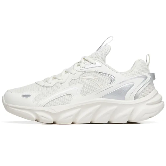 ANTA Running Shoes Women's Low-Top Ivory White/Silver