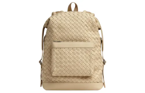 Bottega Veneta With Leather Backpack Medium Men's Beige