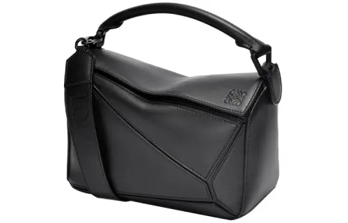LOEWE Puzzle Bag In Satin Calfskin Small Black