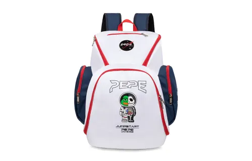 JRs Sad Frog, Collaboration Polyester Backpack Unisex Green/White/Black