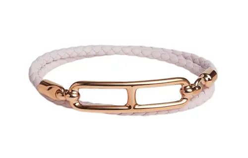 HERMES Calfskin Bracelet Bangle Women's Light Purple Pink