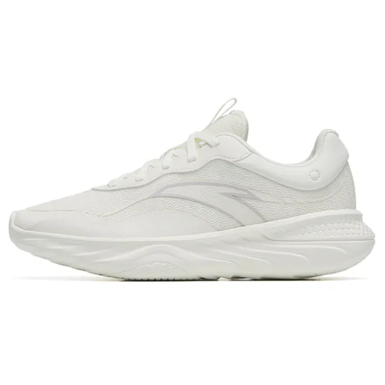 ANTA Running Shoes Women's Low-Top Ivory White/Light Silver Gray