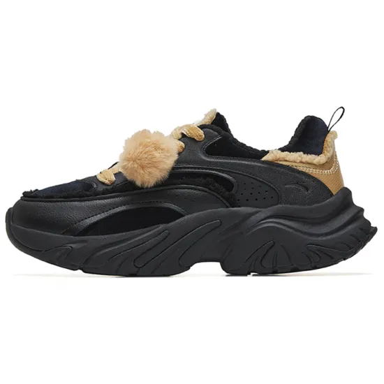 ANTA Casual Shoes Women's Low-Top Black/Light Brown