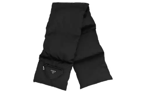 PRADA Nylon Knit Scarves Unisex Black