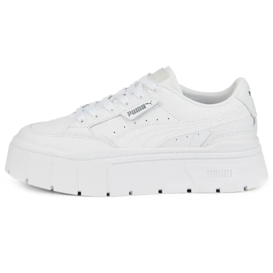 Puma Women's Mayze Stack Leather 'Triple White'