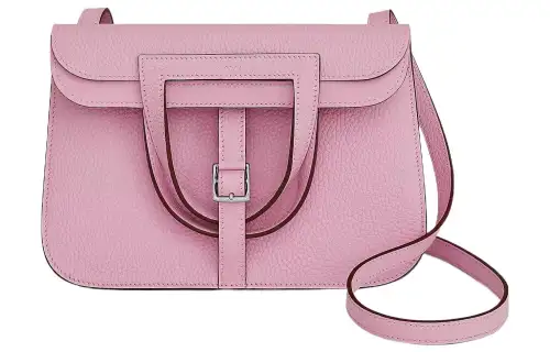 HERMES Halzan Clemence Bullock Leather Horseshoe Bag, One Shoulder Handbag, Crossbody Bag Regular Women's