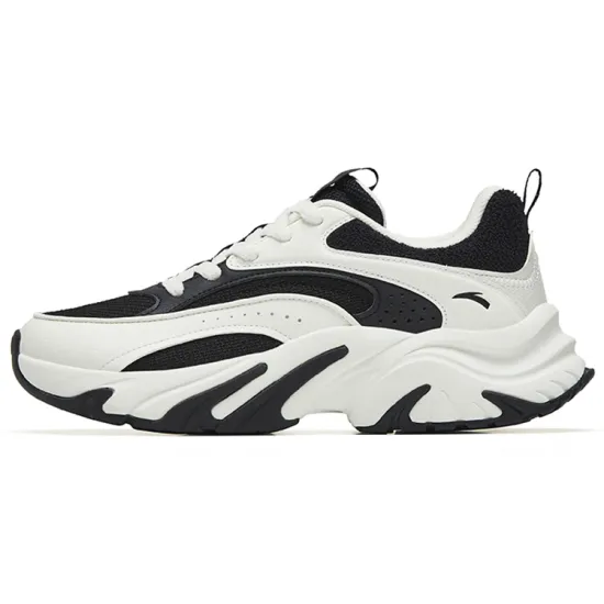 Anta Cushioning Anti-Slip And Wear-Resistant Low-Top Casual Shoes Women's Black White