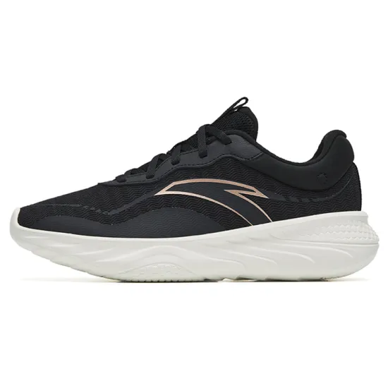 ANTA Running Shoes Women's Low-Top Black/Rose Gold/Ivory White