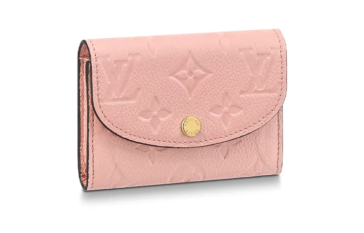 LOUIS VUITTON Rosalie Soft Grain Cow Leather Card Holder, Wallet Women's Pink