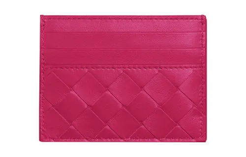 Bottega Veneta Sheepskin Card Holder Women's Cranberry Color
