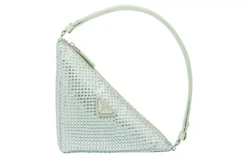 PRADA Fabric Clutch Handbag Women's Aqua Green