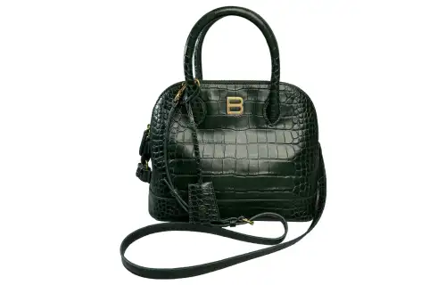 Balenciaga Ville Calfskin Dome Bag, Shoulder Bag, Crossbody Bag, Handbag Regular Women's Forest Green