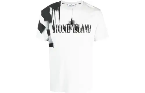 STONE ISLAND T Shirts Men's White Crew Neck Moderate Straight Fit