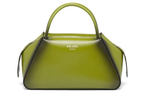 PRADA Shiny Leather Shoulder Bag, Crossbody Bag, Handbag Medium Women's
