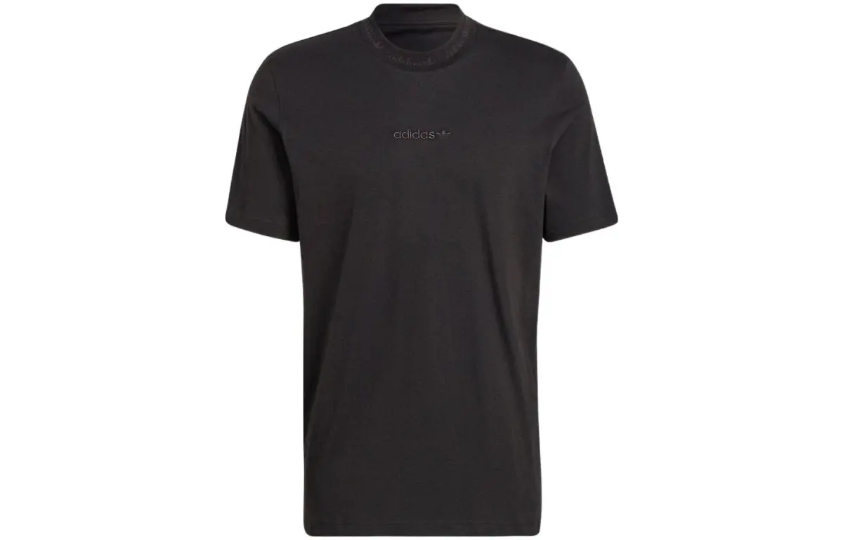 Adidas Originals T-Shirts Men's Black Crew Neck Moderate Straight Fit