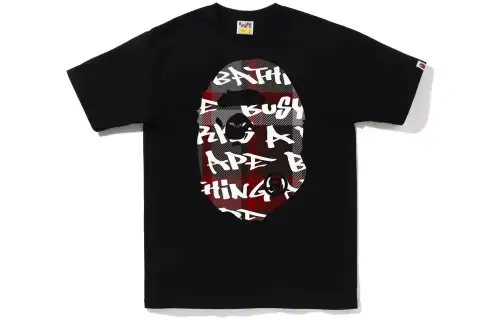 Bape Graffiti Check Big Ape Head Tee
