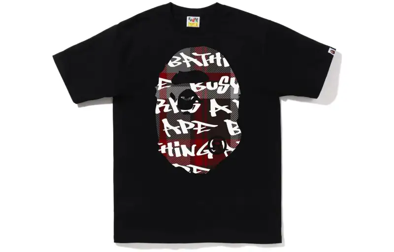 Bape Graffiti Check Big Ape Head Tee