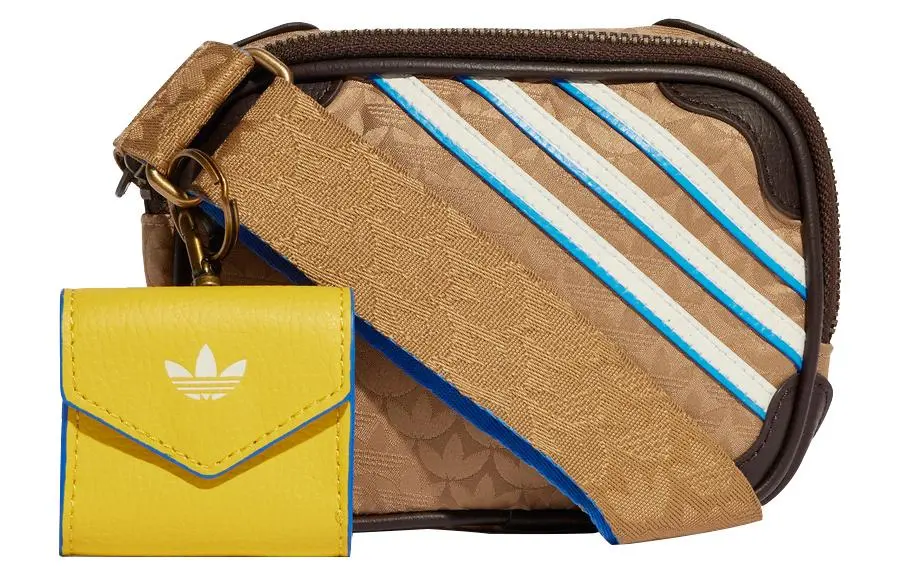 Adidas Originals Trefoil Polyester Sports Bag, Shoulder Bag, Crossbody Bag Regular Unisex Brown