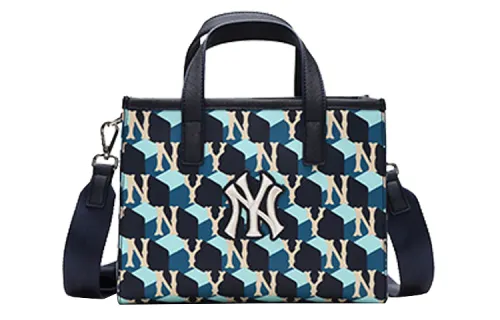 MLB Monogram Collection Polyester Artificial Leather Tote Bag, Shopping Bag, Shoulder Bag, Crossbody Bag, Handbag Small